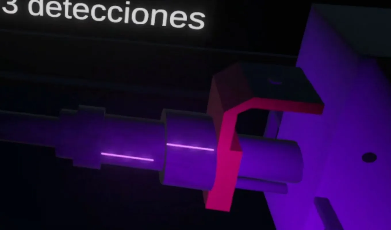 Pieza procesada en el entorno virtual con los defectos detectados resaltados
