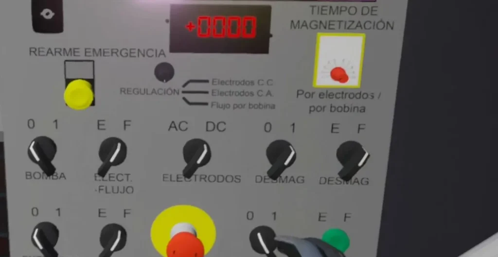 Panel de mandos de una máquina reproducido en un gemelo digital
